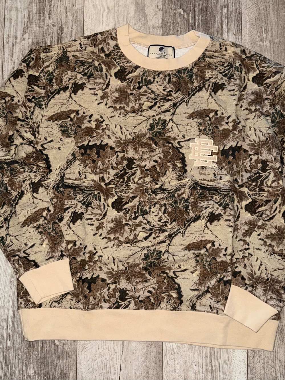 Eric Emanuel EE Leaf Camo Crewneck Sweatshirt L